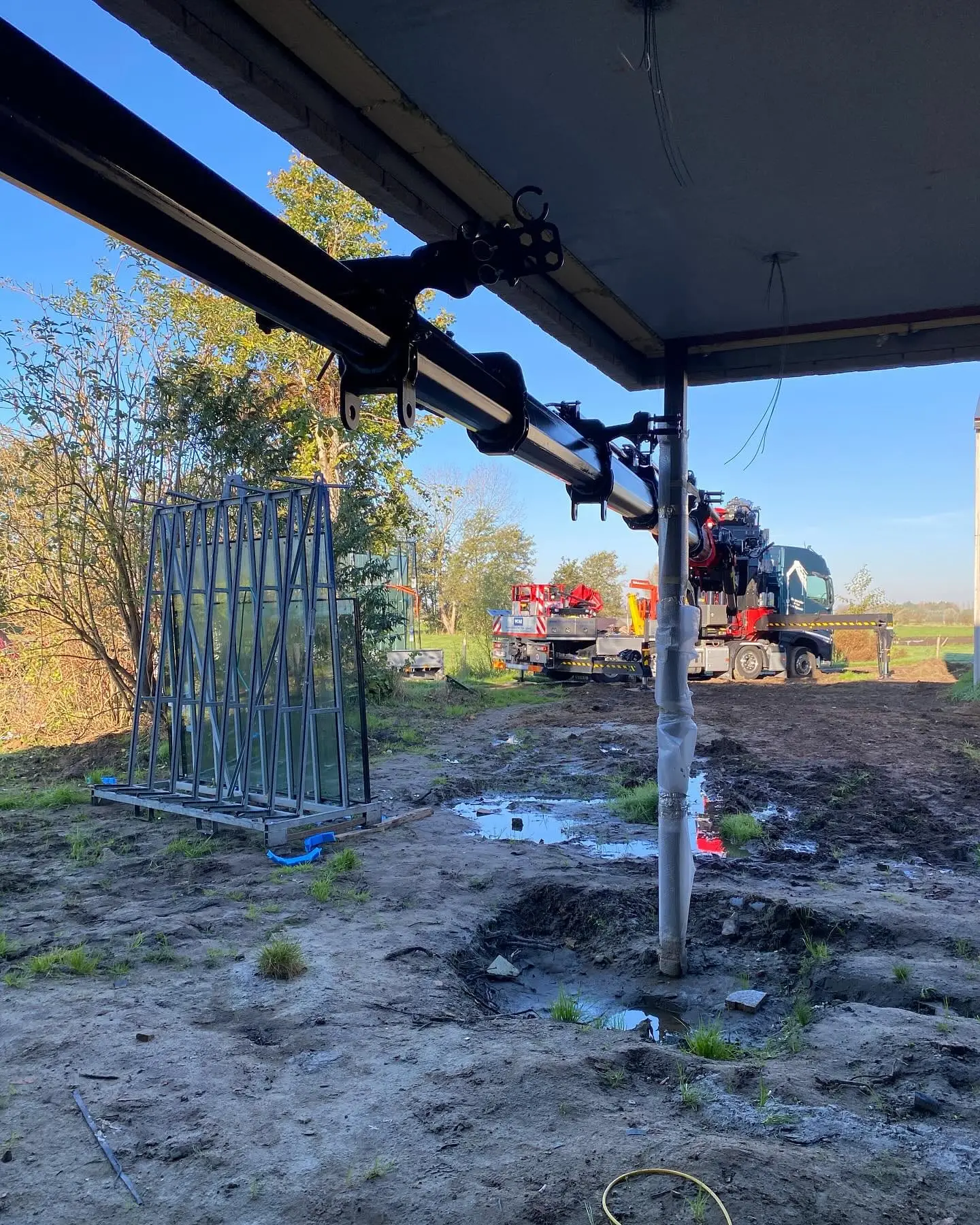 Paswerk met de autolaadkraan in Belsele