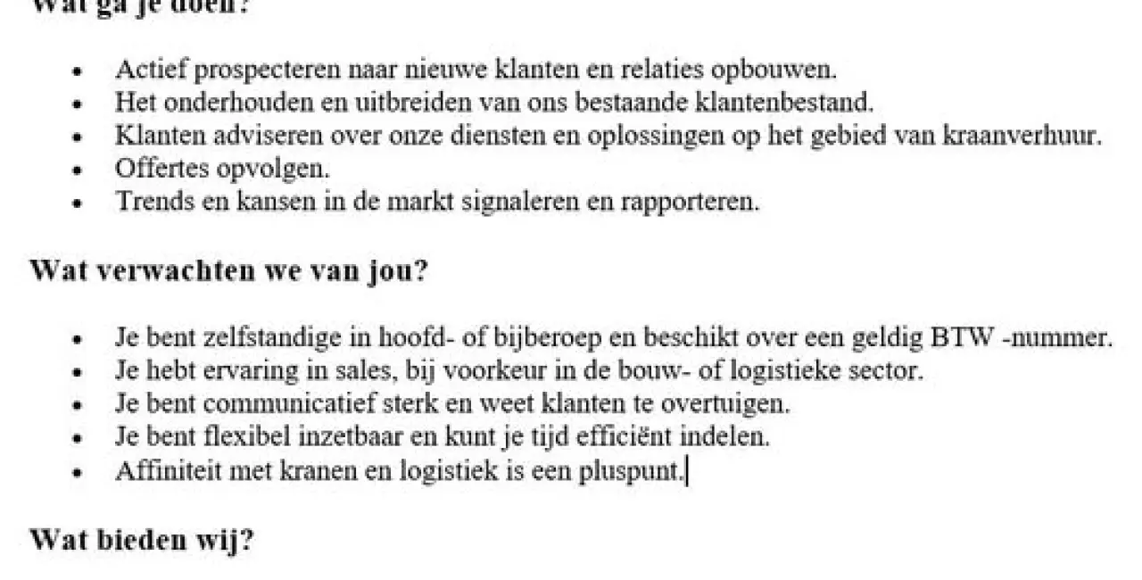 Vacature: Zelfstandige Verkoper (Deeltijds)